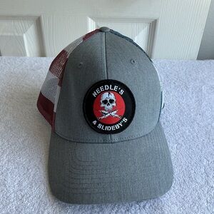 Needle's & Slideby's Gray and Red Men's Cap
